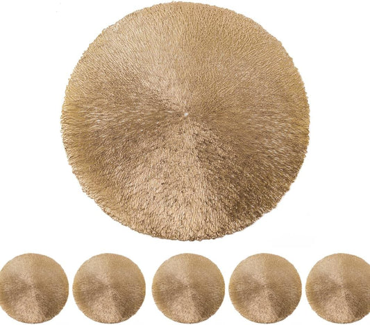 Christmas Gold Round Placemat