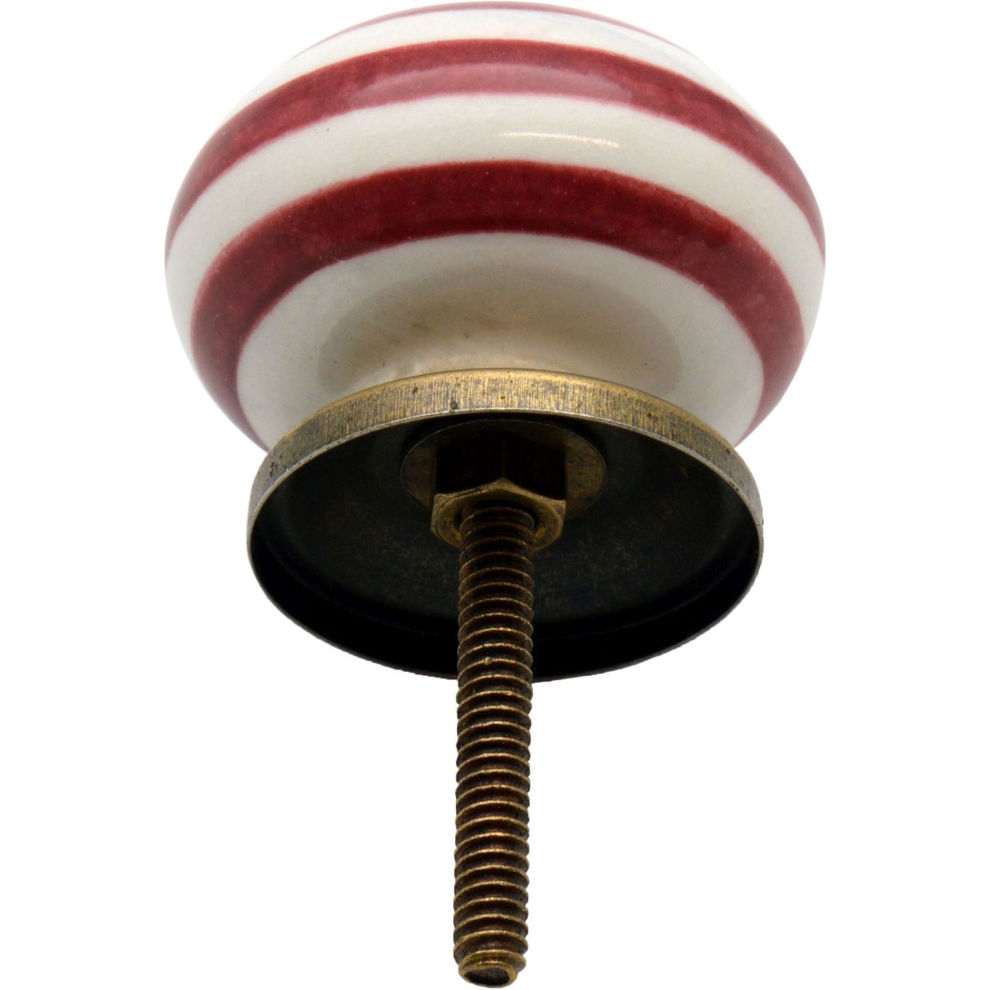 Round Stripe Ceramic Cabinet Knob