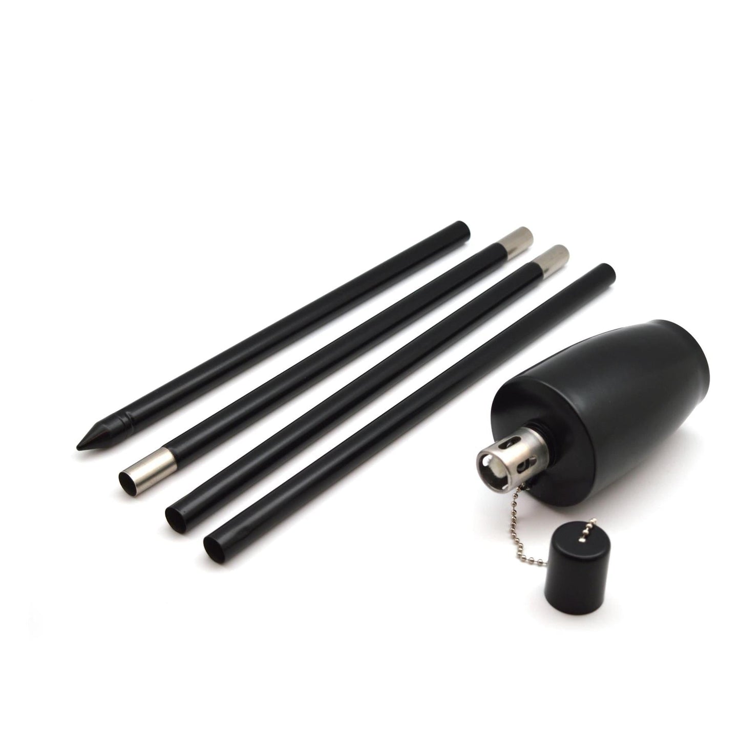 1.46m Metal Barrel Garden Fire Torches - Pack of 2