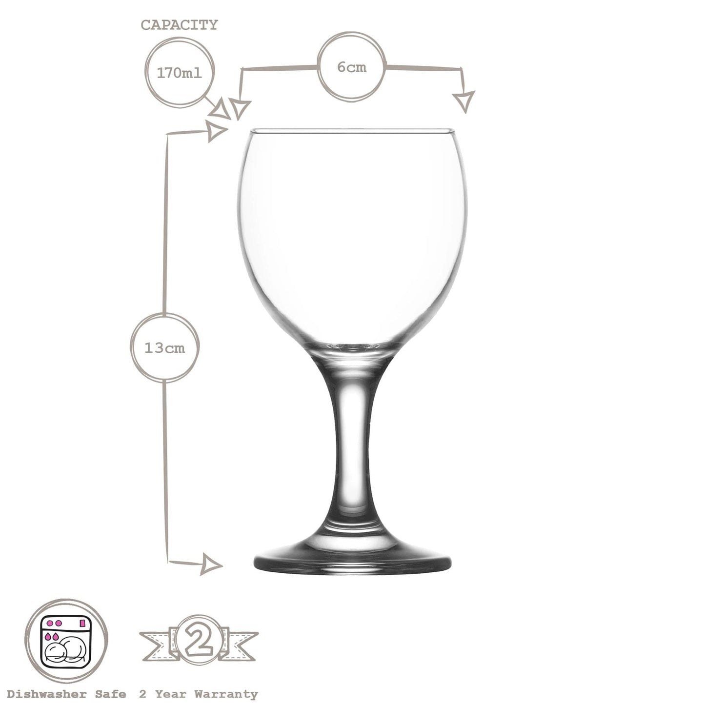 170ml Misket White Wine Glasses - Pack of Six