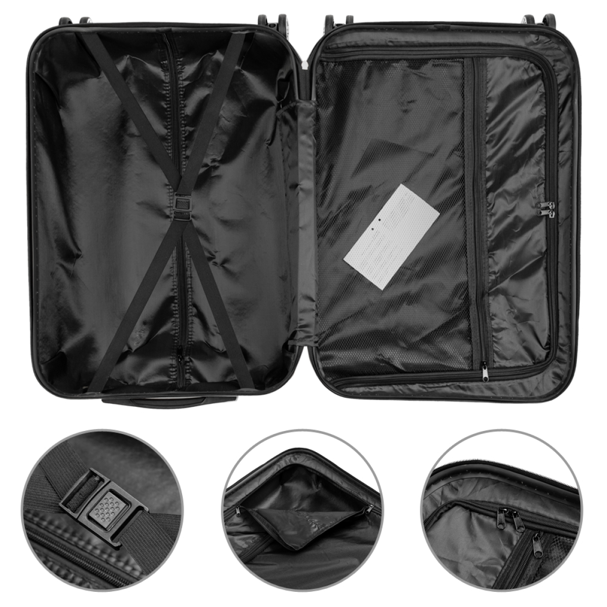 3 Pcs Suitcase Lightweight ABS Carry-on Hand Luggage 4 Spinner Wheels Trolley Case