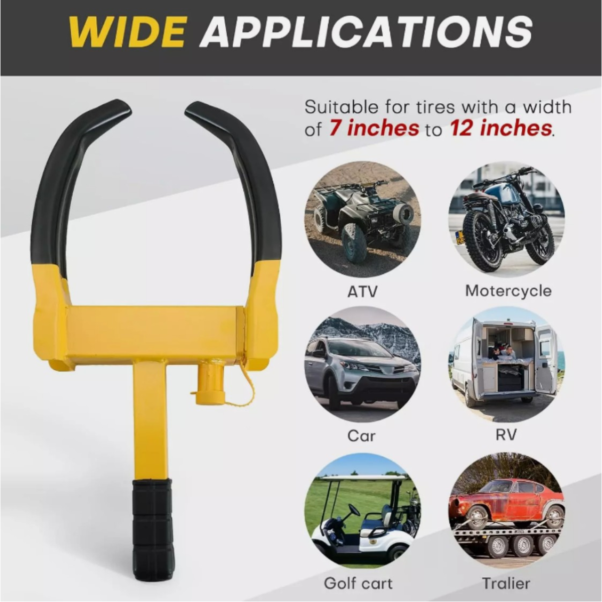 Heavy Duty Security Wheel Clamp Clamps Locks for Caravan Car Van Trailer Lock UK