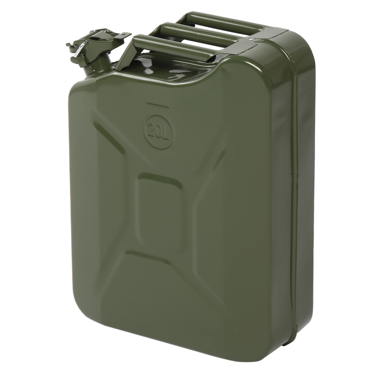 20L 0.6mm Fuel Oil Petrol Diesel Storage Can with British Style Pour Tube Army Green