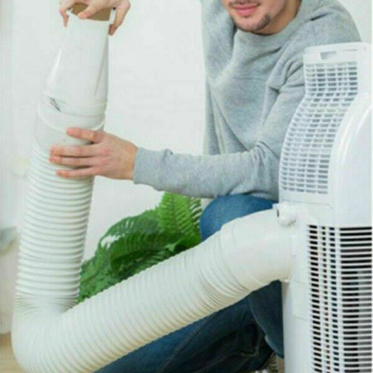 NEW 2M Flexible Air Conditioner Exhaust Pipe Vent Hose Duct Outlet UK