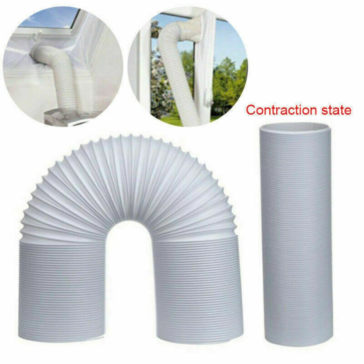 NEW 1.5MFlexible Air Conditioner Exhaust Pipe Vent Hose Duct Outlet UK