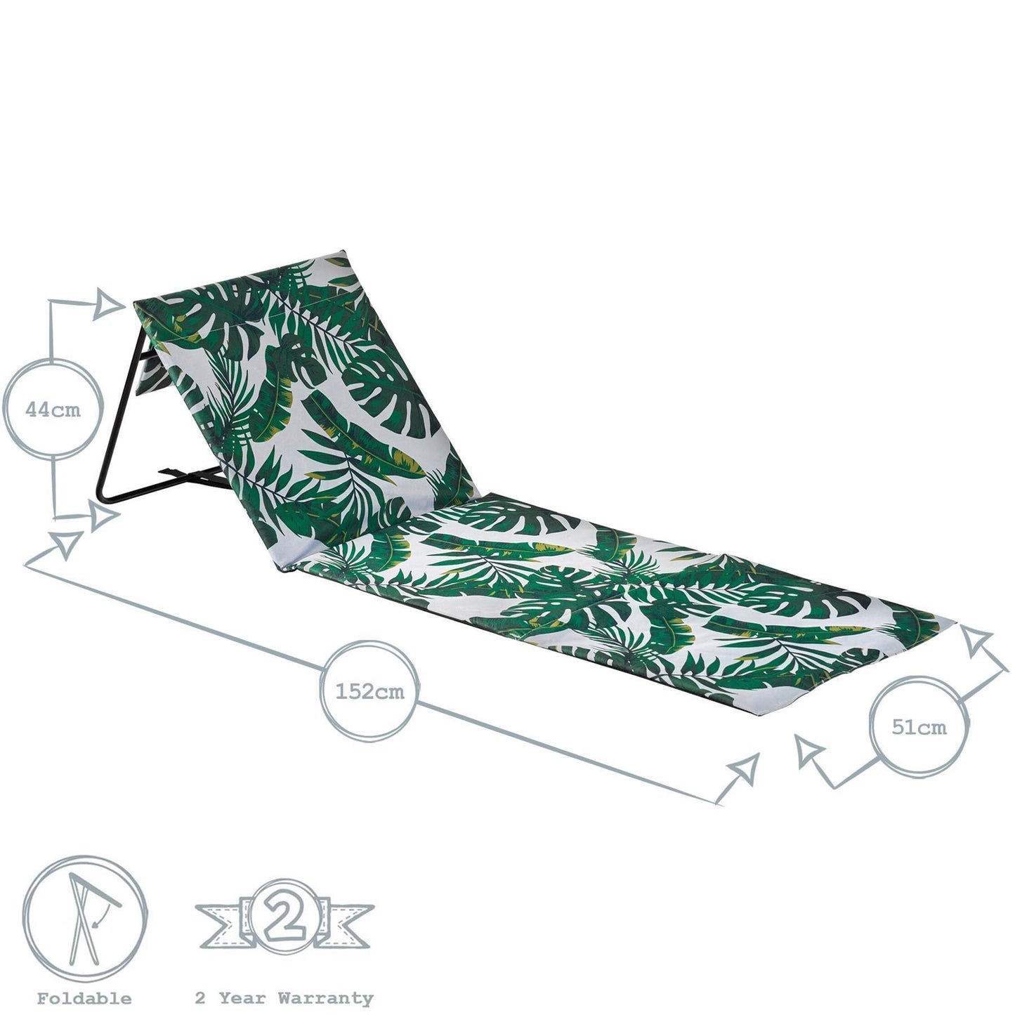 2pc Folding Beach Chair & Lounger Set - Banana Leaf