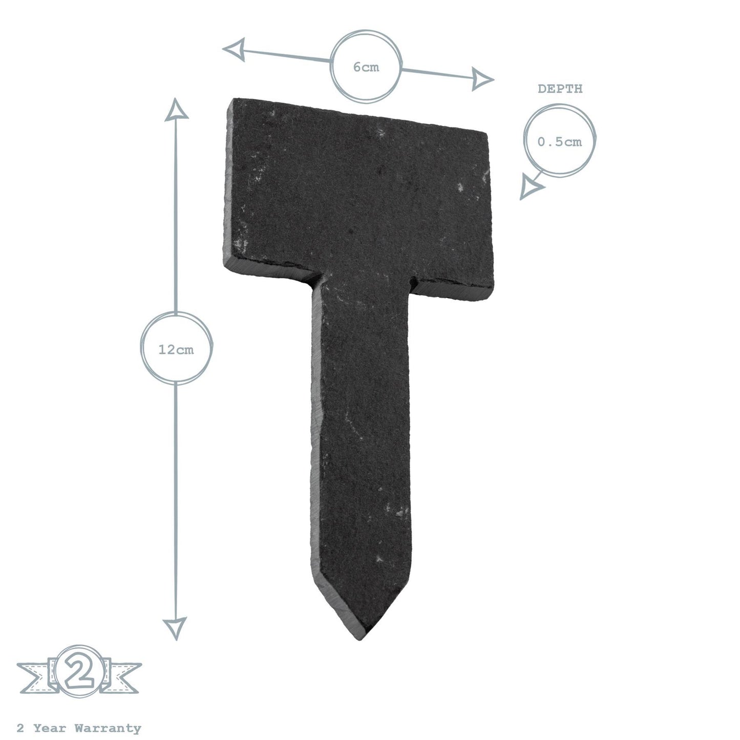 6cm x 12cm Slate Plant Markers - Pack of Six