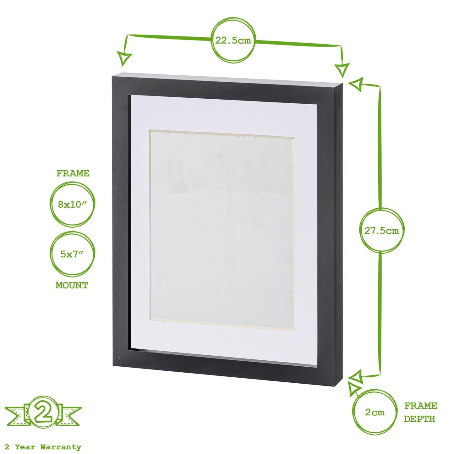 Black 8" x 10" Photo Frame with 5" x 7" Mount