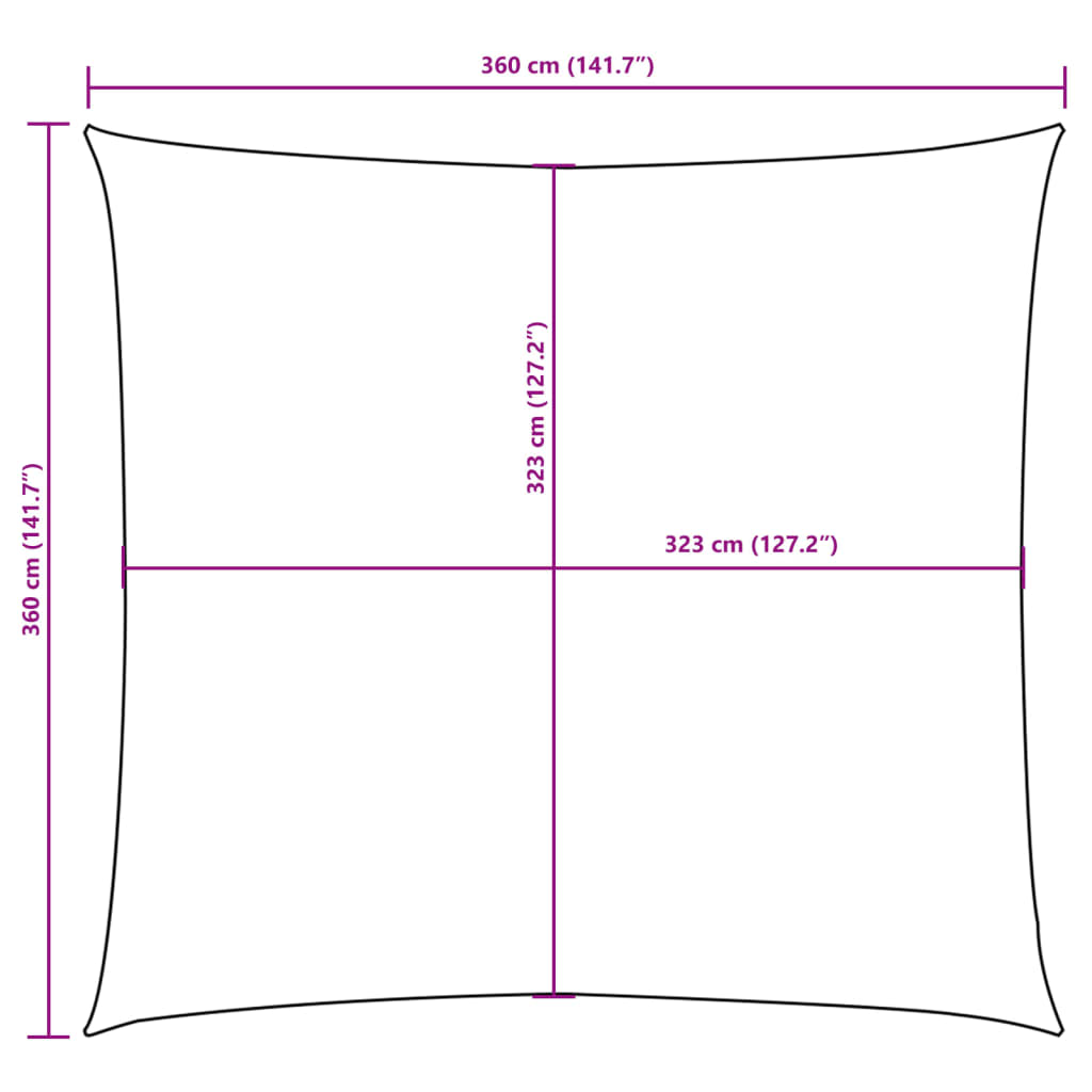 Sunshade Sail Oxford Fabric Square 3.6x3.6 m Anthracite