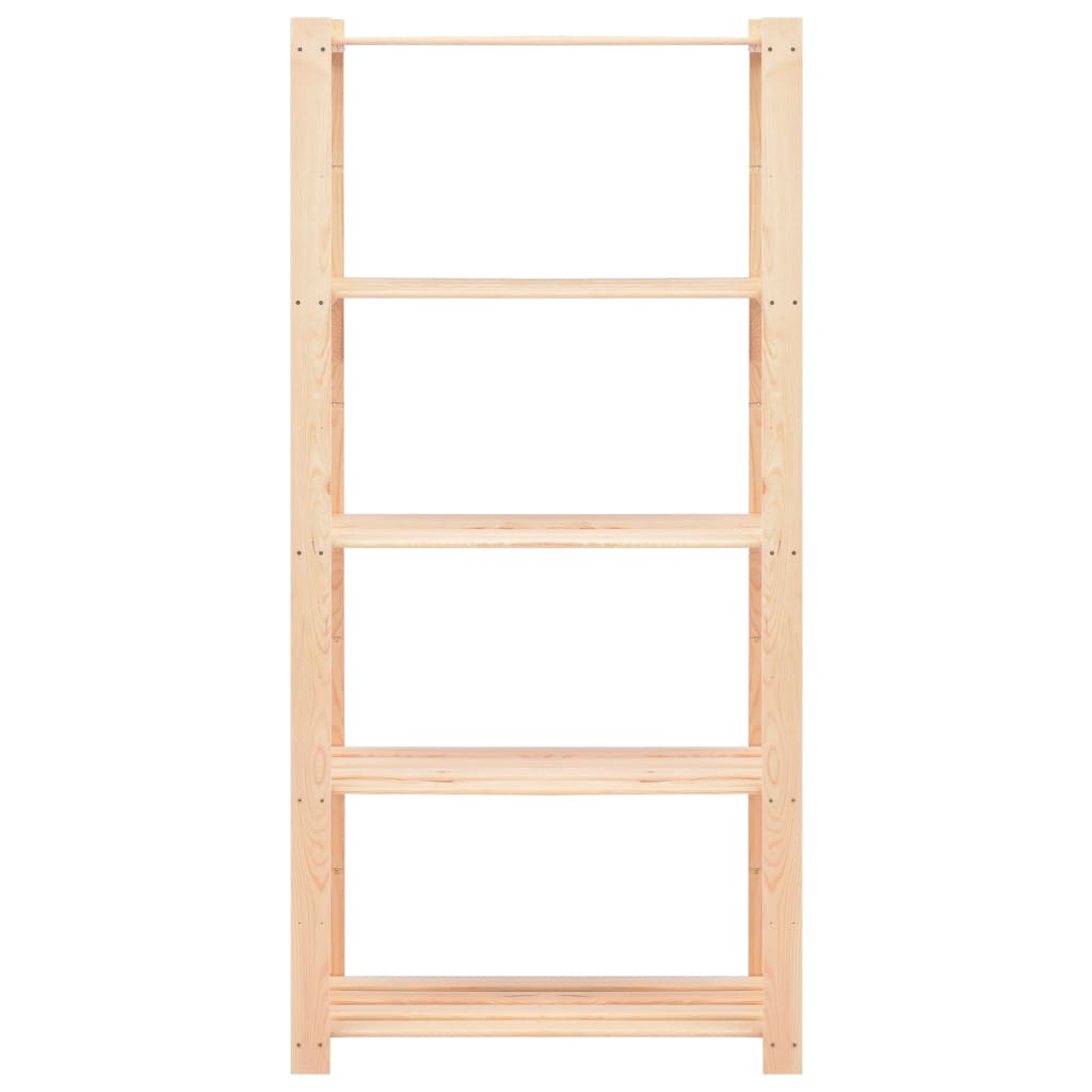 5-Tier Storage Racks 3 pcs 80x38x170 cm Solid Pinewood 250 kg