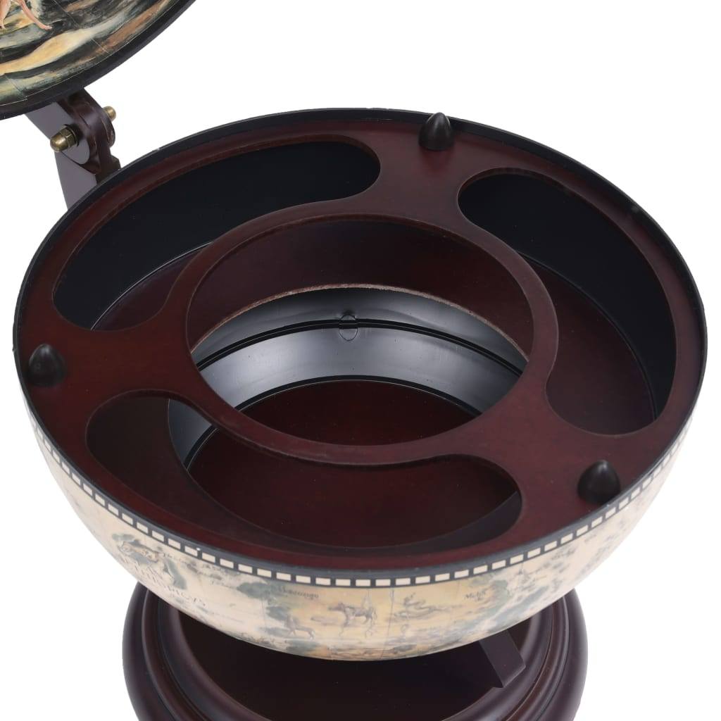 Tabletop Globe Bar Wine Stand Eucalyptus Wood White