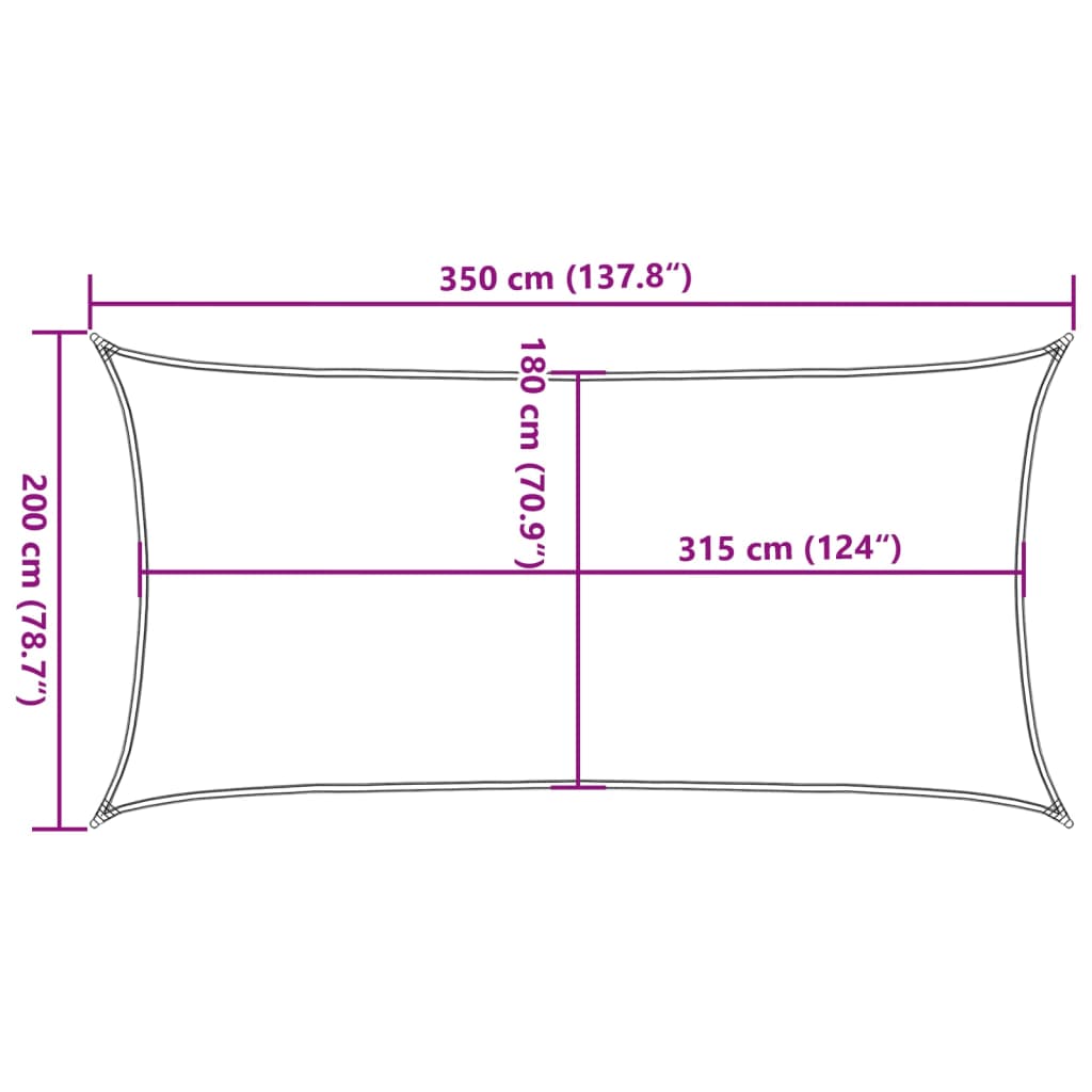 Sunshade Sail 160 g/m² Beige 2x3.5 m HDPE