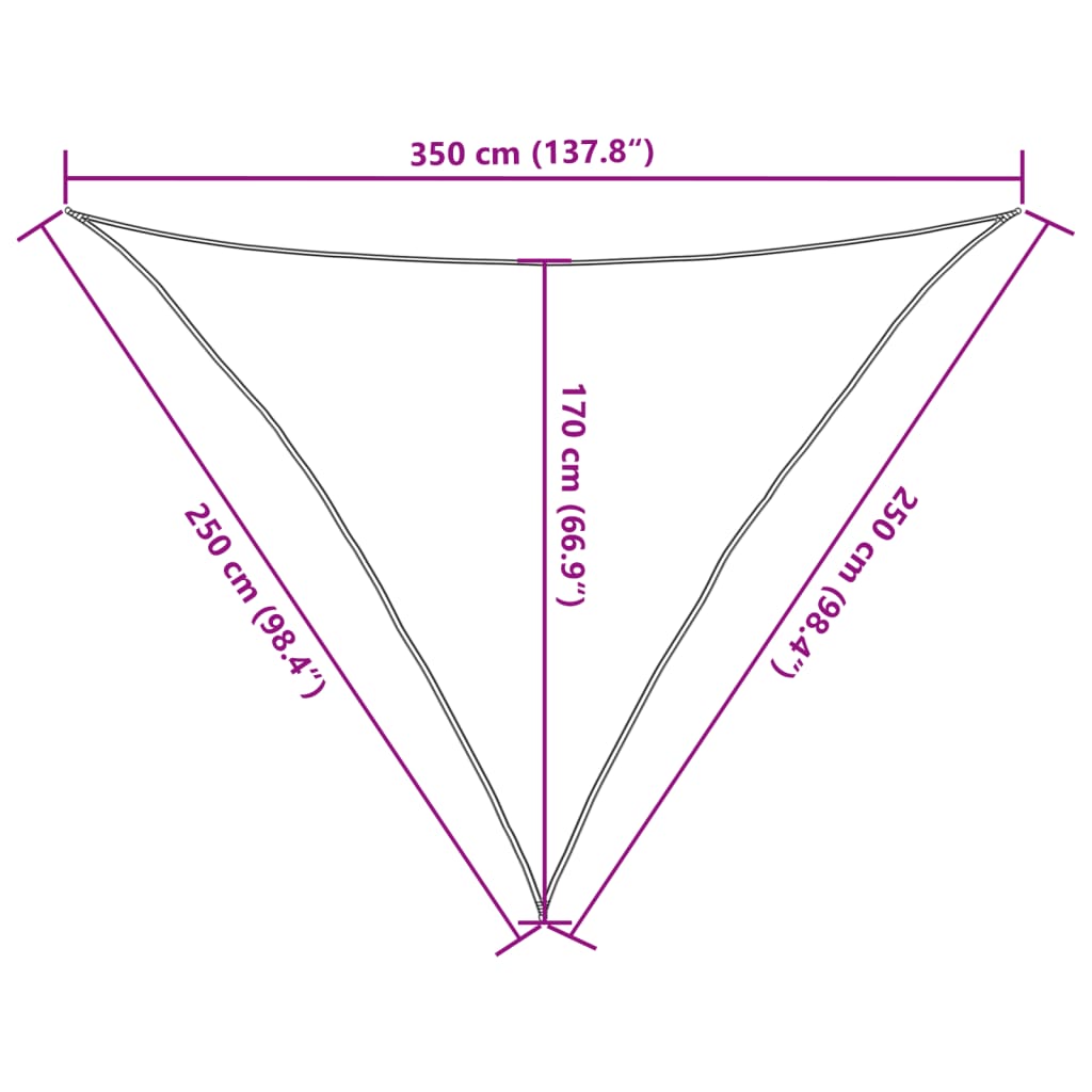 Sunshade Sail 160 g/m² Beige 2.5x2.5x3.5 m HDPE