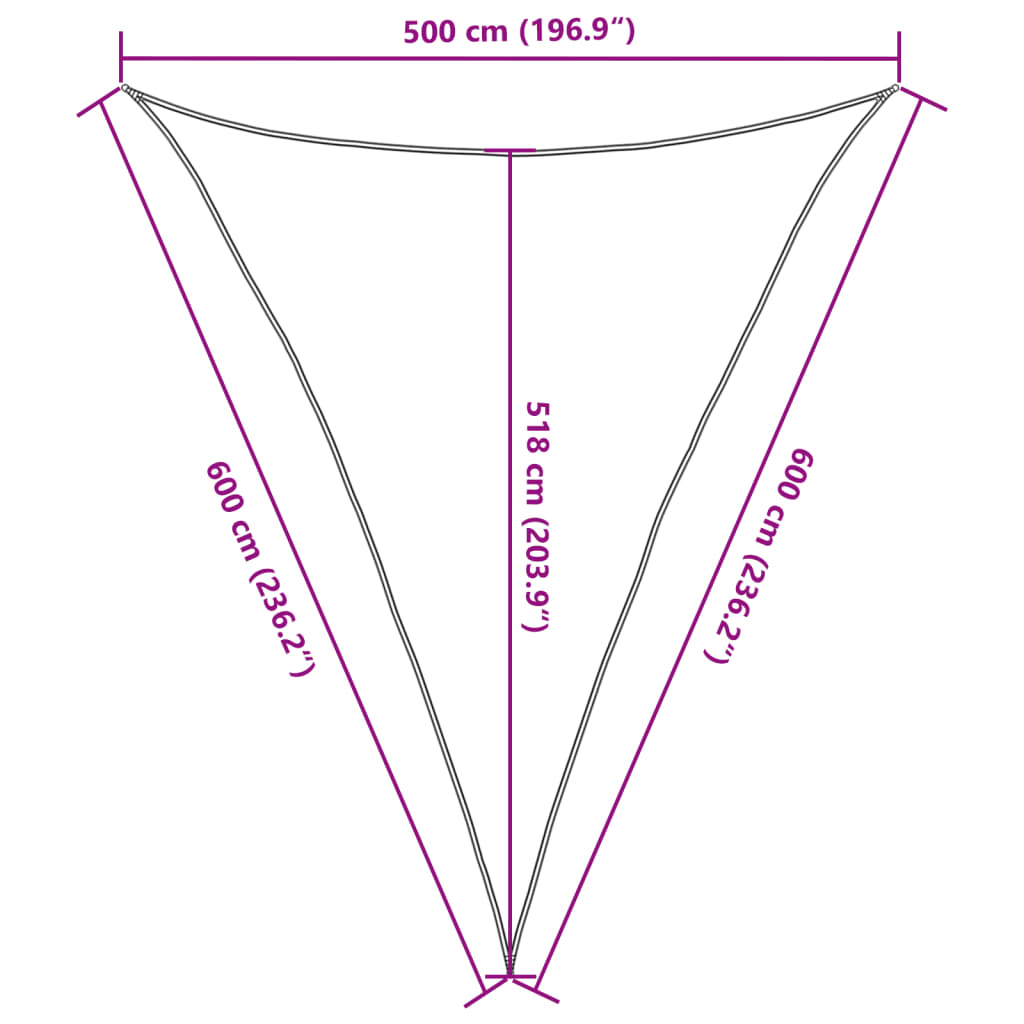Sunshade Sail 160 g/m² Beige 5x6x6 m HDPE