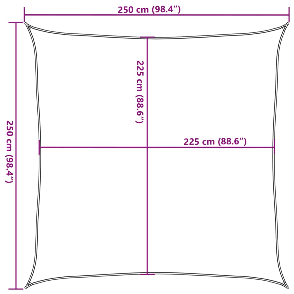 Sunshade Sail 160 g/m² Light Green 2.5x2.5 m HDPE