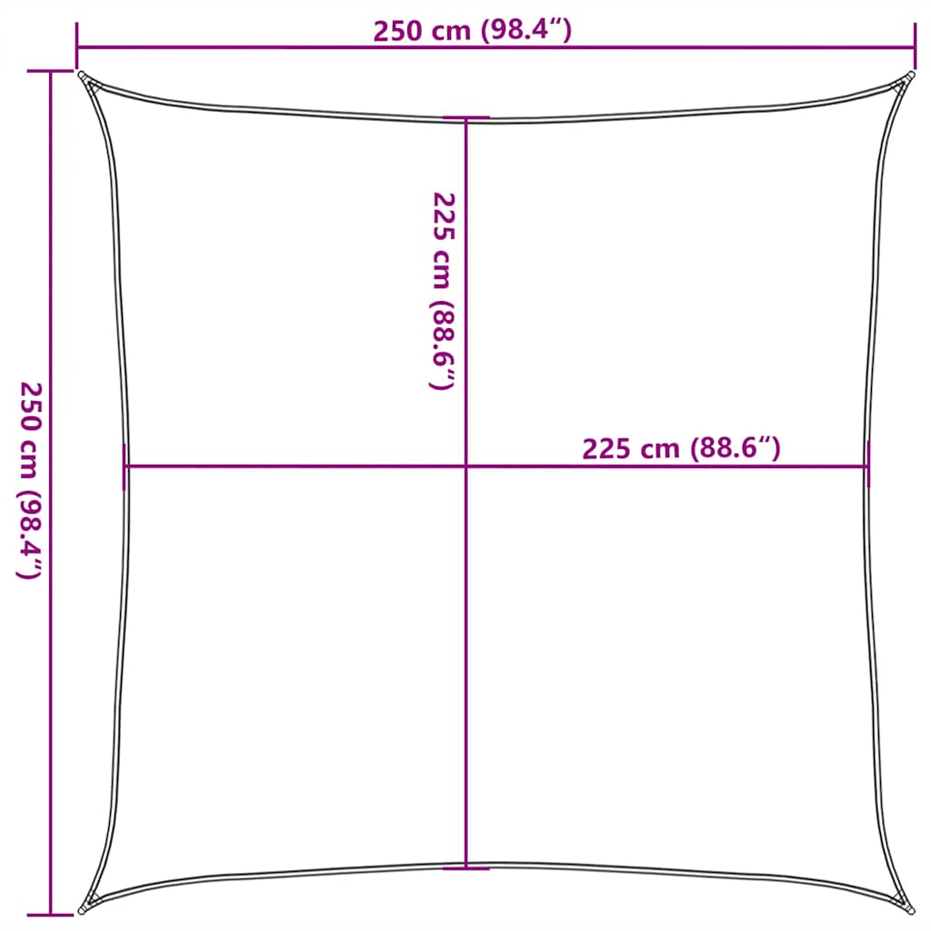 Sunshade Sail 160 g/m² Red 2.5x2.5 m HDPE