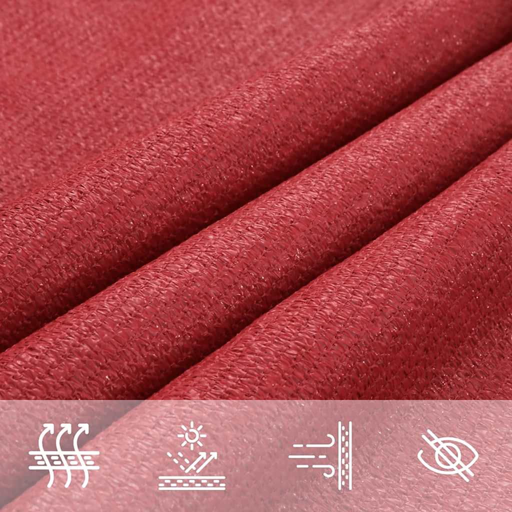 Sunshade Sail 160 g/m² Red 6x6 m HDPE