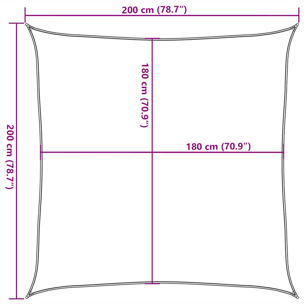 Sunshade Sail 160 g/m² Orange 2x2 m HDPE