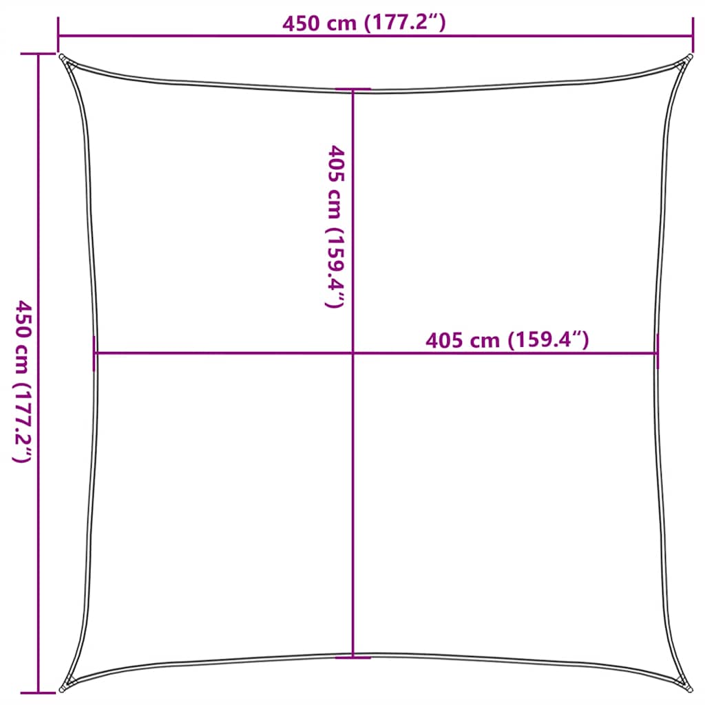 Sunshade Sail 160 g/m² Square Orange 4.5x4.5 m HDPE