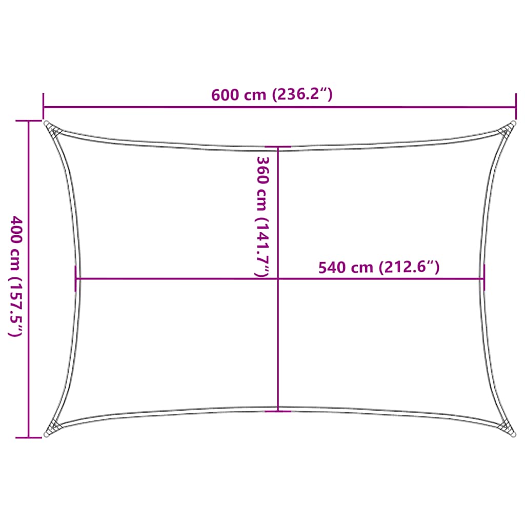 Sunshade Sail 160 g/m² Orange 4x6 m HDPE