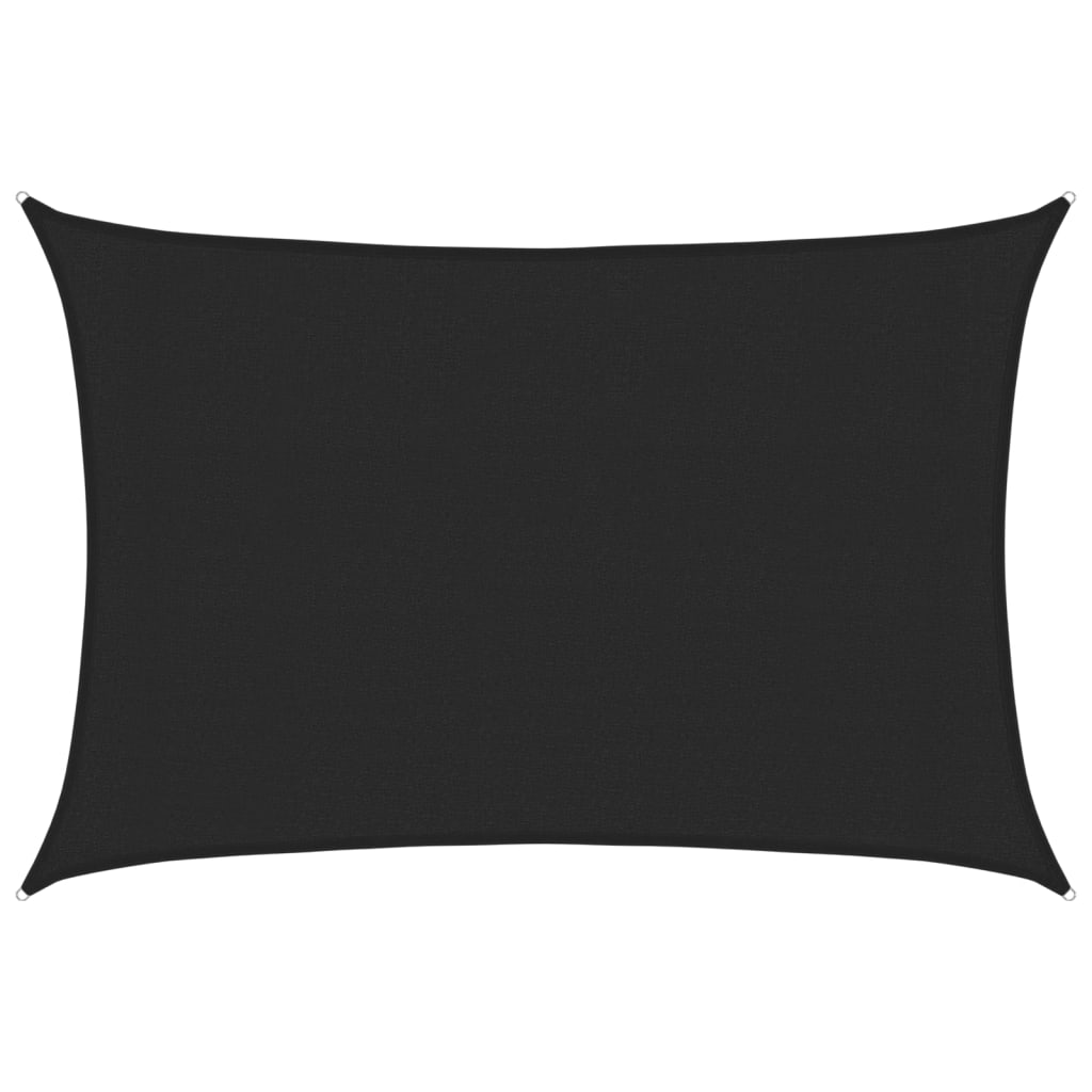 Sunshade Sail 160 g/m² Black 3x5 m HDPE