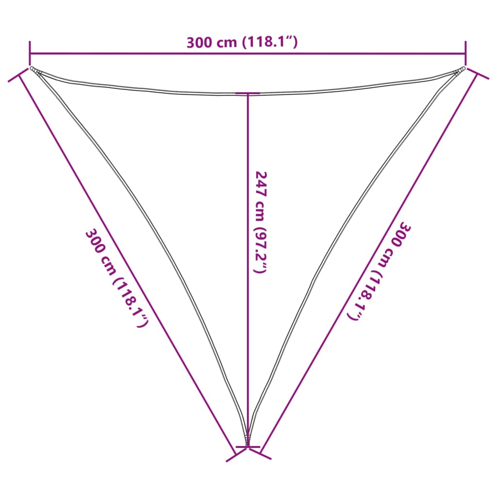 Sunshade Sail 160 g/m² Black 3x3x3 m HDPE