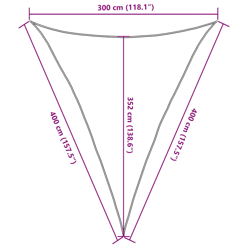 Sunshade Sail 160 g/m² Triangular Black 3x4x4 m HDPE