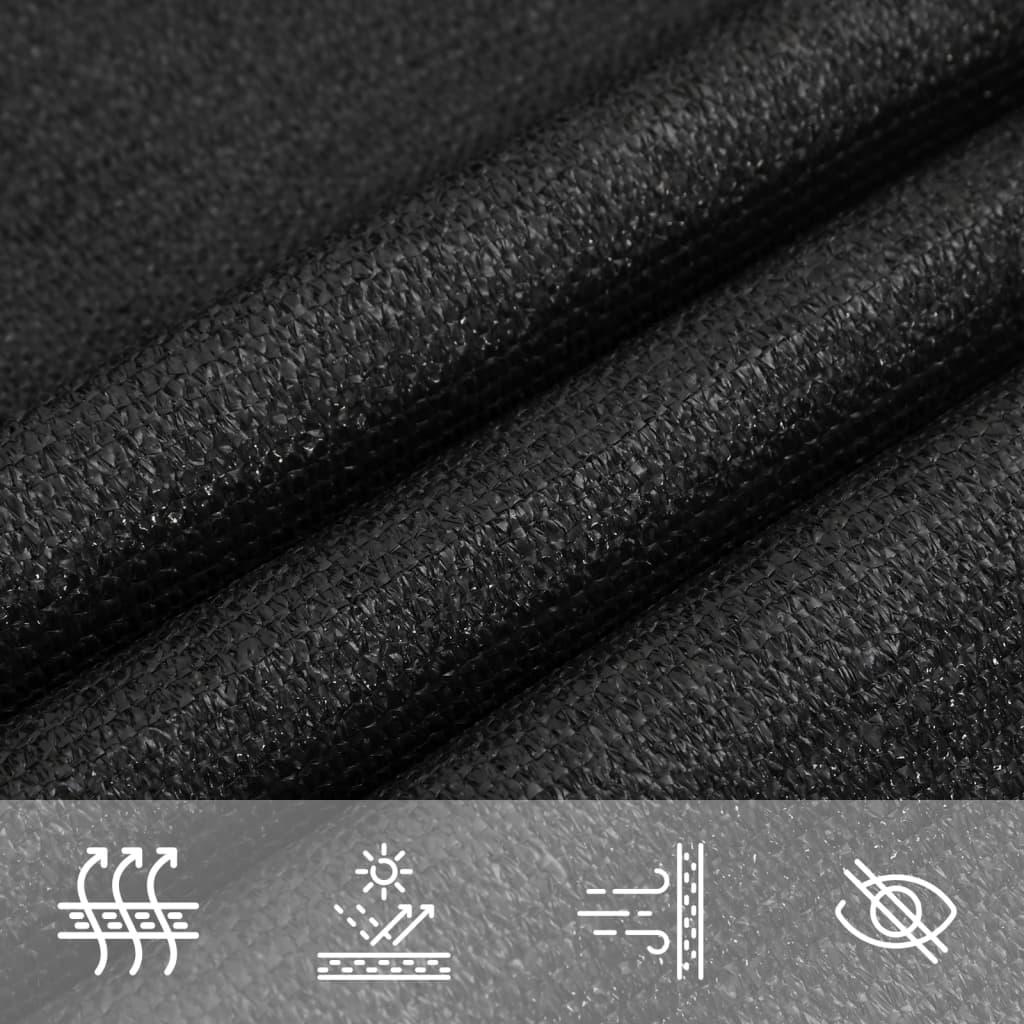 Sunshade Sail 160 g/m² Black 5x5x5 m HDPE
