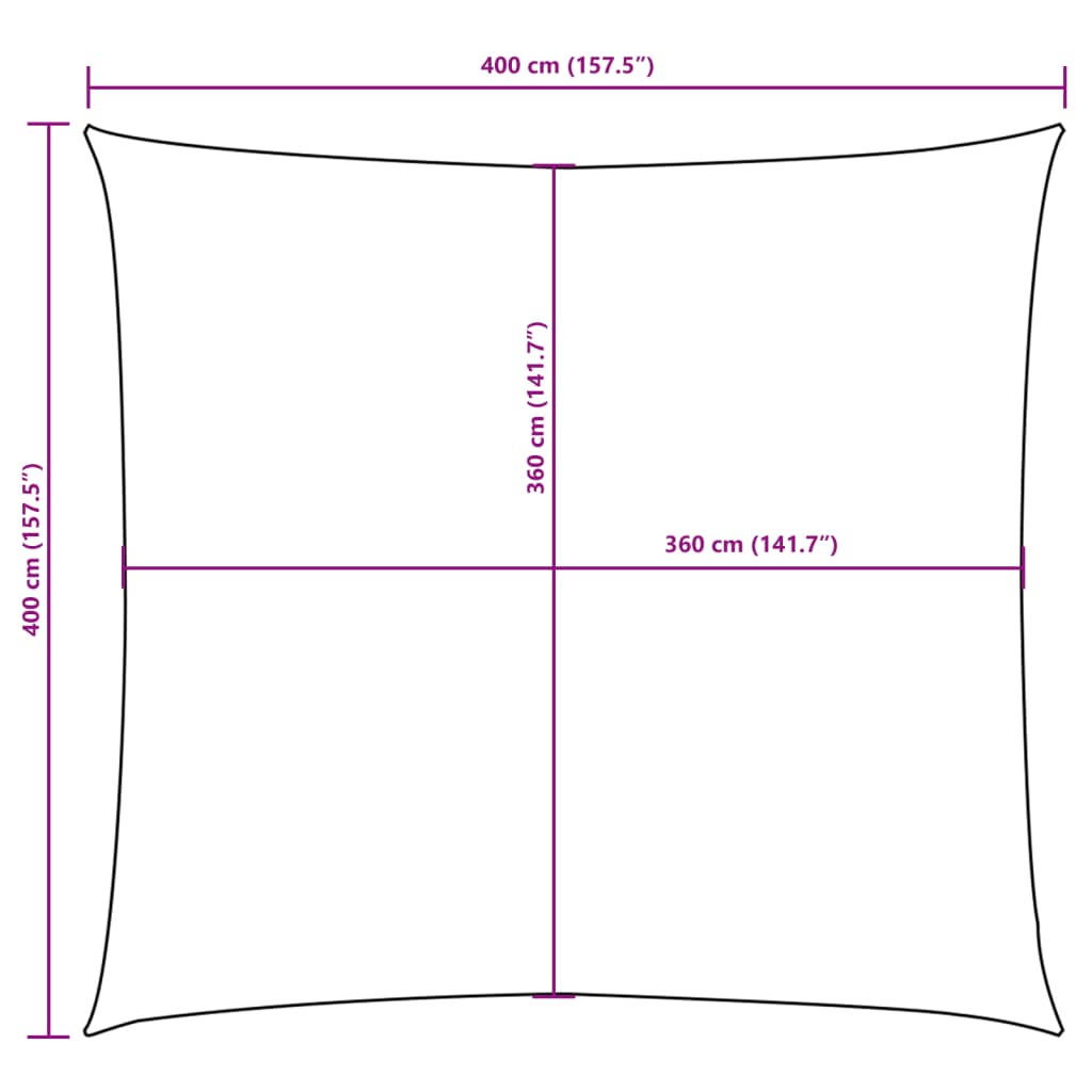 Sunshade Sail Oxford Fabric Square 4x4 m Beige