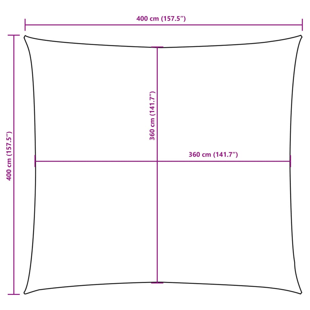 Sunshade Sail Oxford Fabric Square 4x4 m Cream