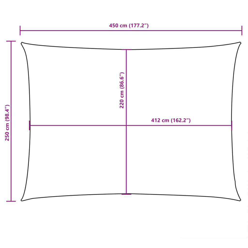 Sunshade Sail Oxford Fabric Rectangular 2.5x4.5 m White