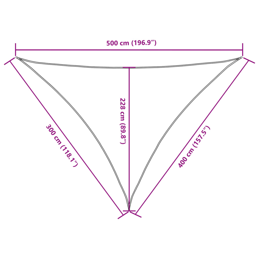 Sunshade Sail Oxford Fabric Triangular 3x4x5 m White
