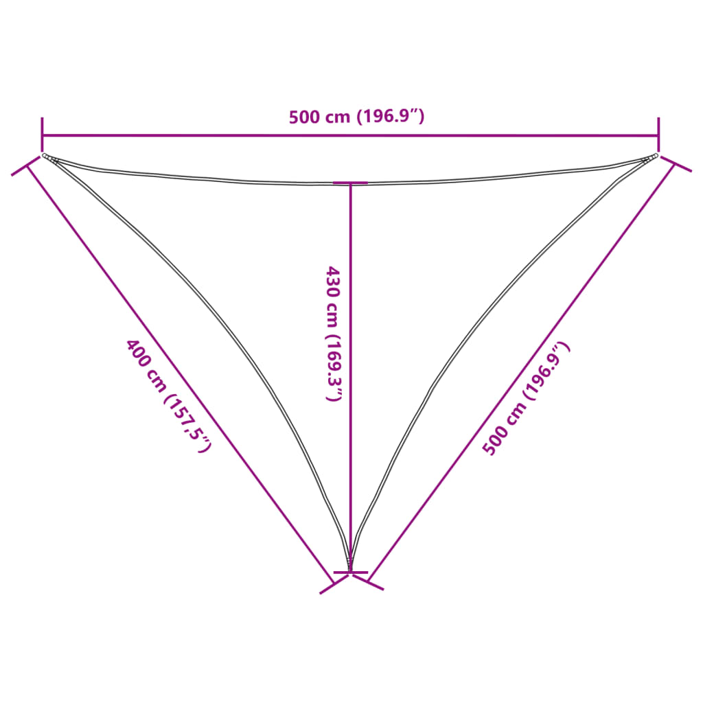 Sunshade Sail Oxford Fabric Triangular 4x5x5 m White