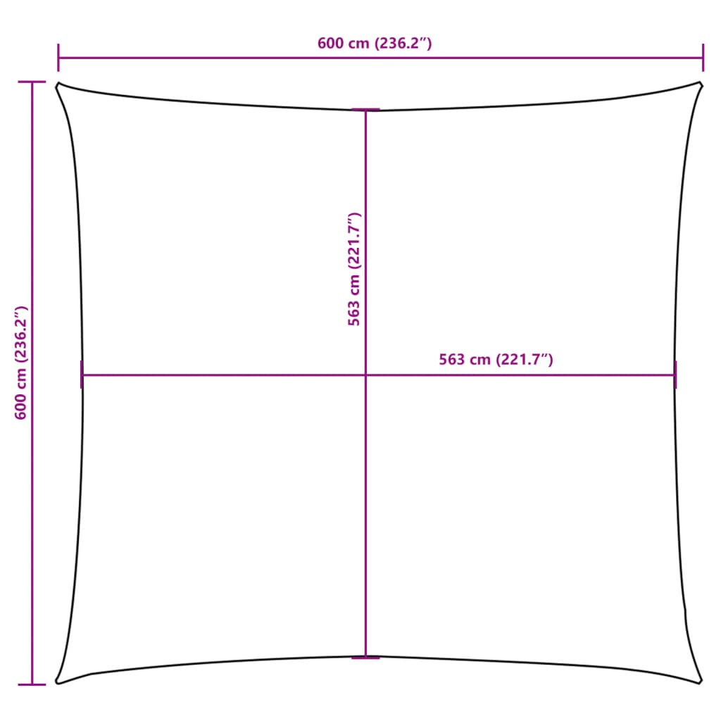 Sunshade Sail Oxford Fabric Square 6x6 m Orange