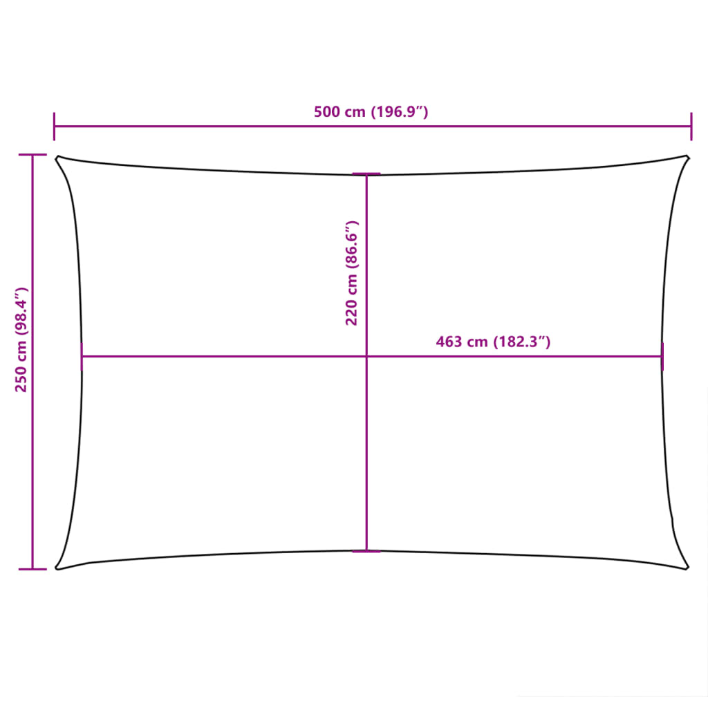 Sunshade Sail Oxford Fabric Rectangular 2.5x5 m Orange