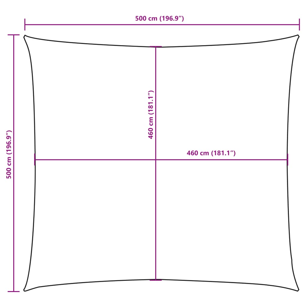 Sunshade Sail Oxford Fabric Square 5x5 m Black
