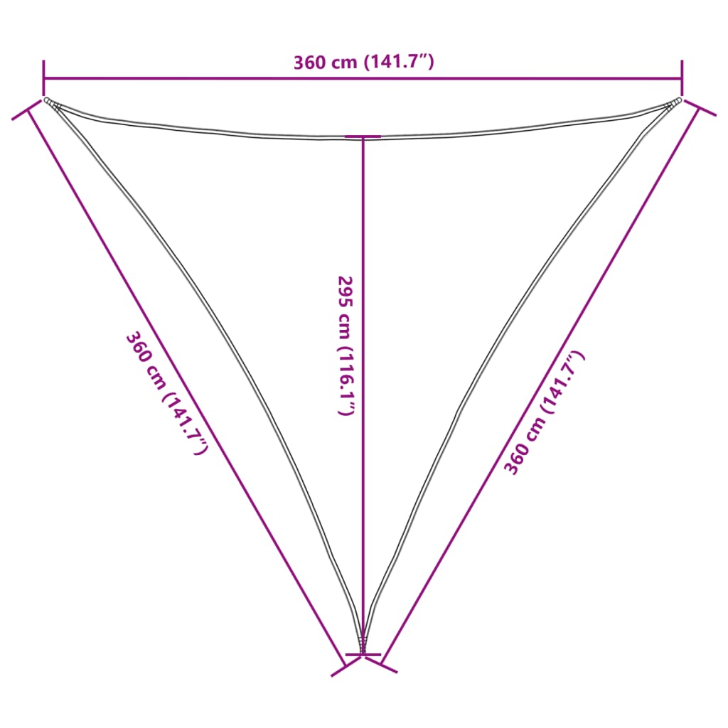 Sunshade Sail Oxford Fabric Triangular 3.6x3.6x3.6 m Black