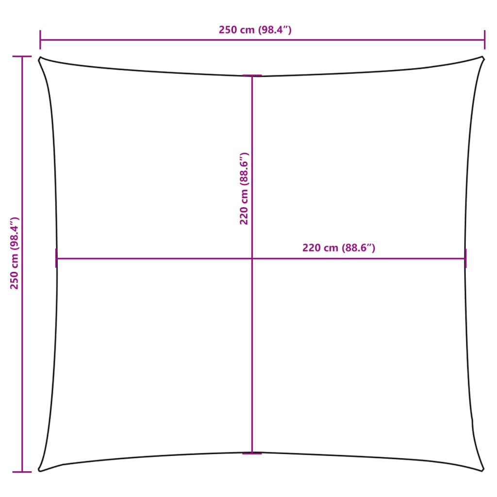 Sunshade Sail Oxford Fabric Square 2.5x2.5 m Brown