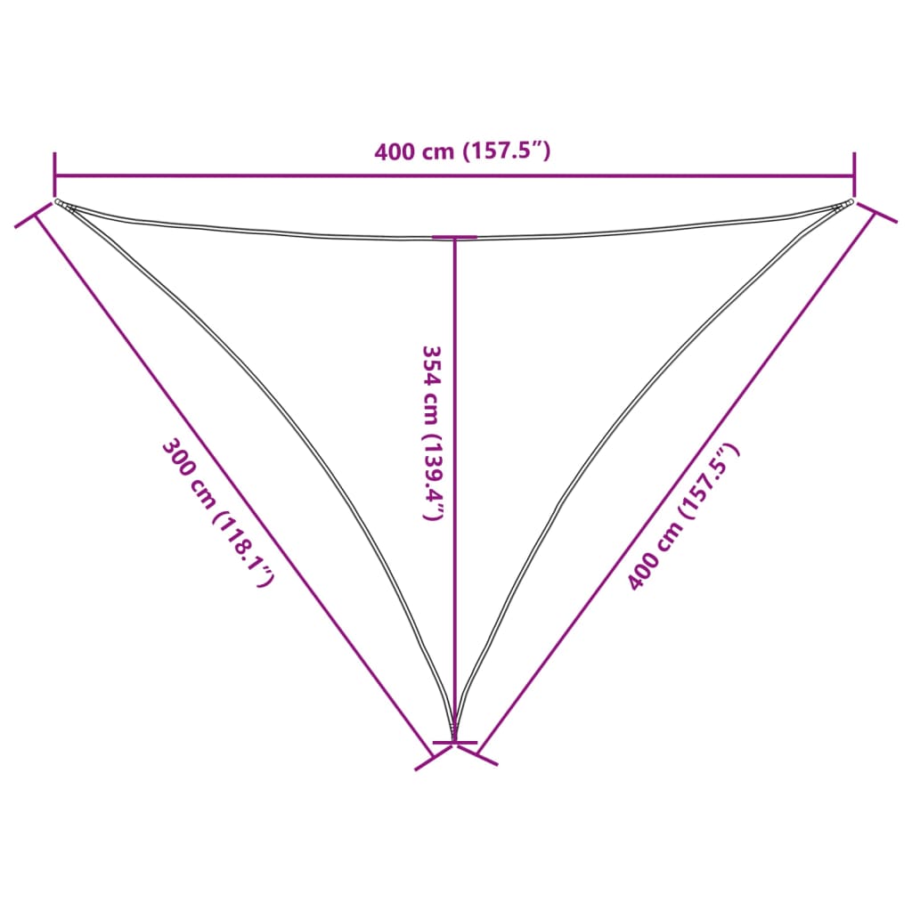Sunshade Sail Oxford Fabric Triangular 3x4x4 m Brown