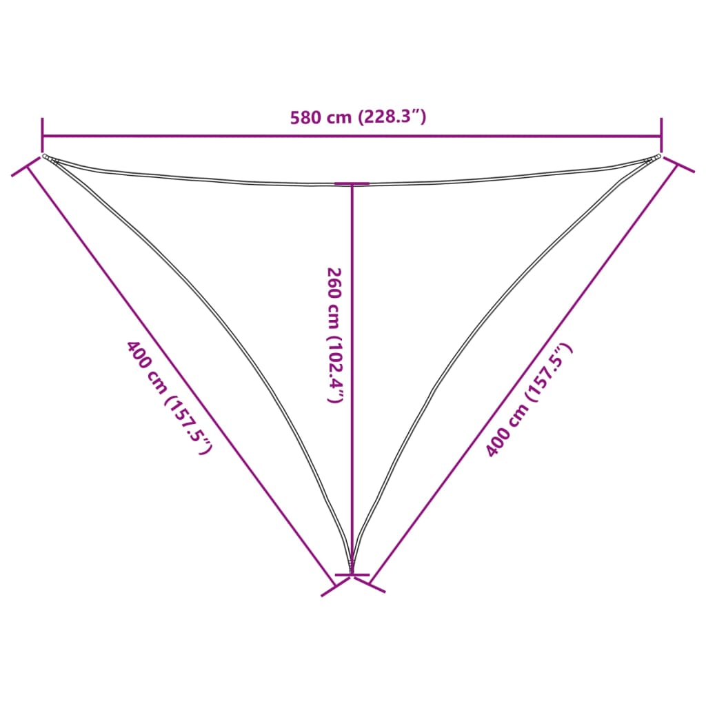 Sunshade Sail Oxford Fabric Triangular 4x4x5.8 m Brown