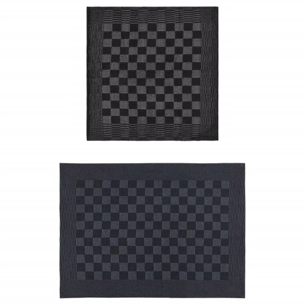 50 Piece Towel Set Black and Grey Cotton