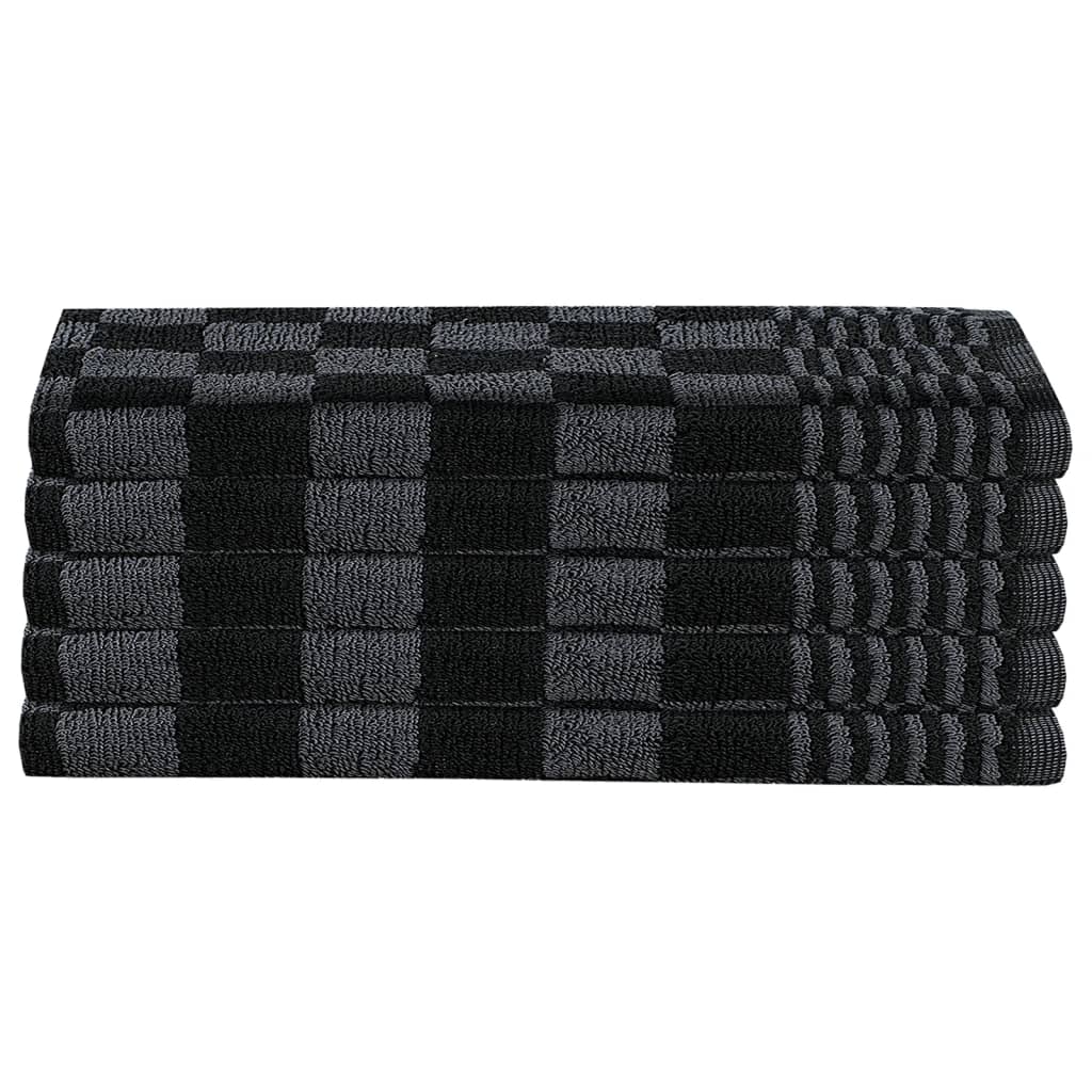 50 Piece Towel Set Black and Grey Cotton