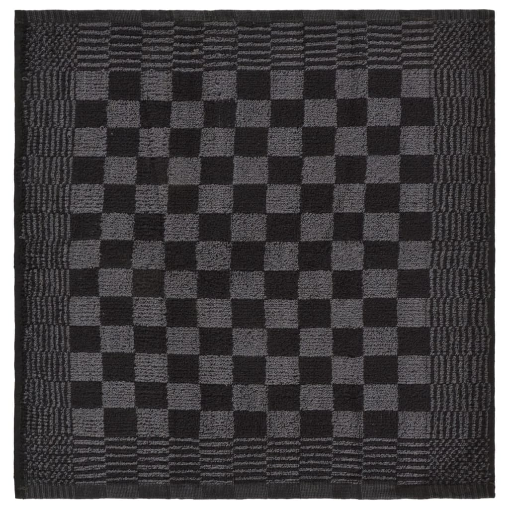 50 Piece Towel Set Black and Grey Cotton