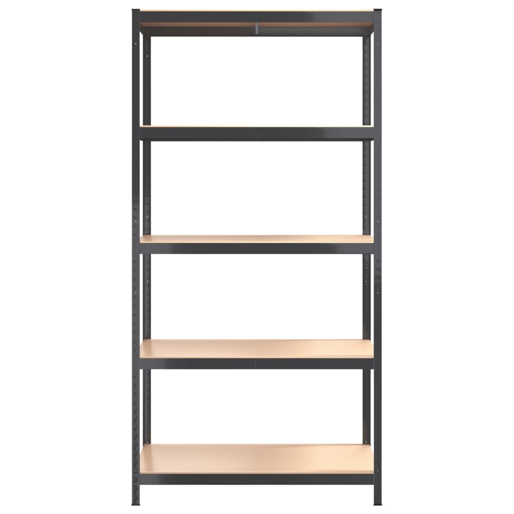 5-Layer Shelves 2 pcs Anthracite Steel&Engineered Wood
