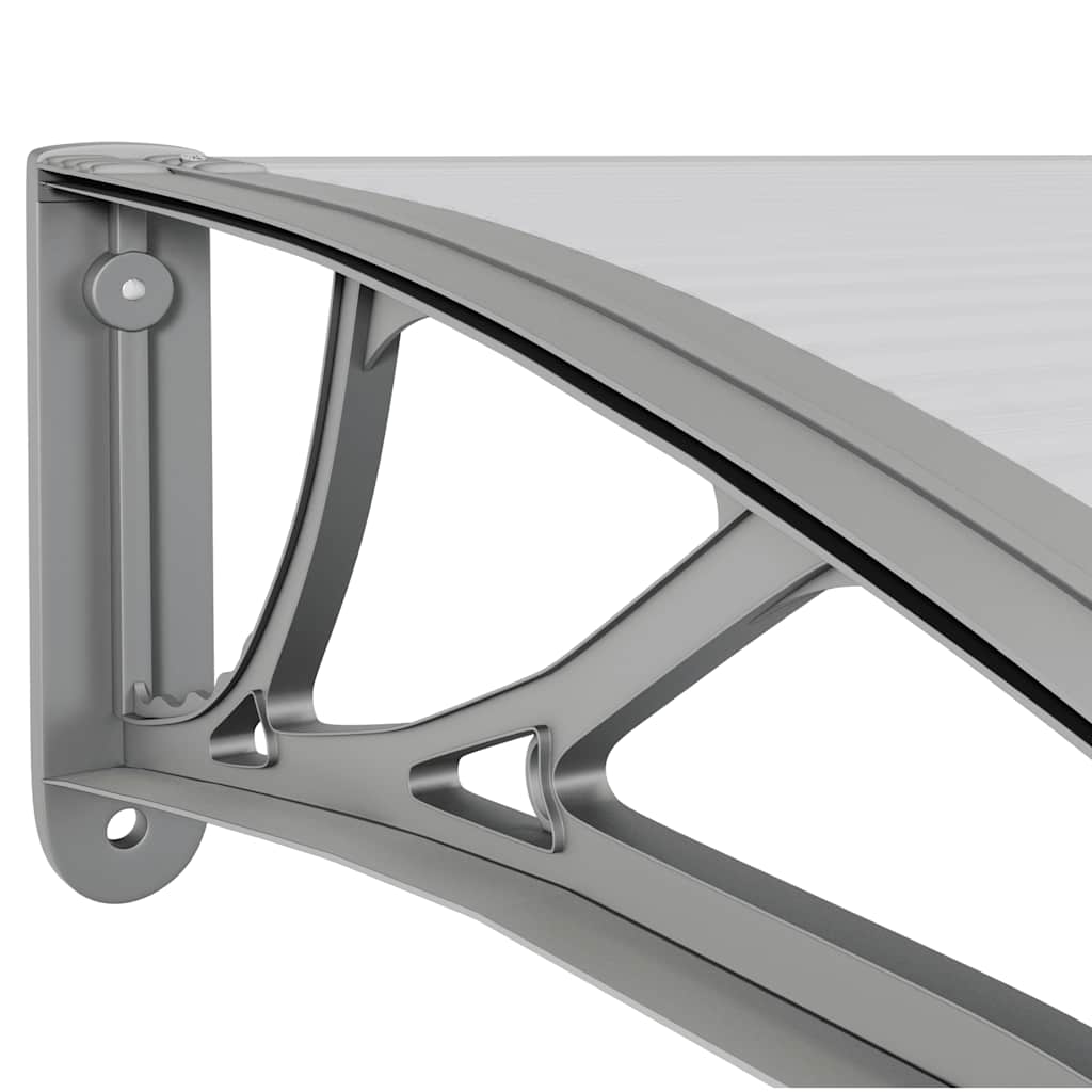 Door Canopy Grey and Transparent 100x75 cm Polycarbonate