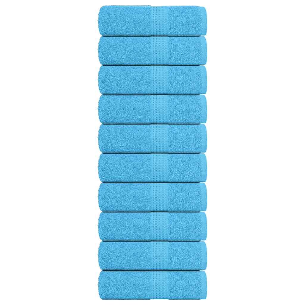 Soap Towels 10 pcs Turquoise 30x30 cm 360 gsm 100% Cotton