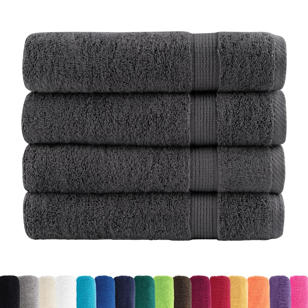 Premium Shower Towels SOLUND 4pcs Anthracite 70x140cm 600gsm