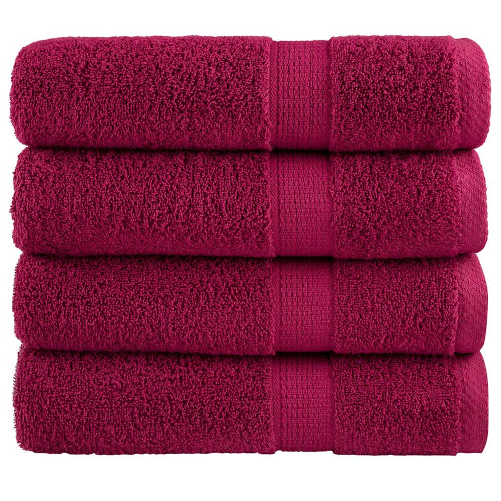 Premium Hand Towels SOLUND 4pcs Bordeaux 50x100cm 600gsm