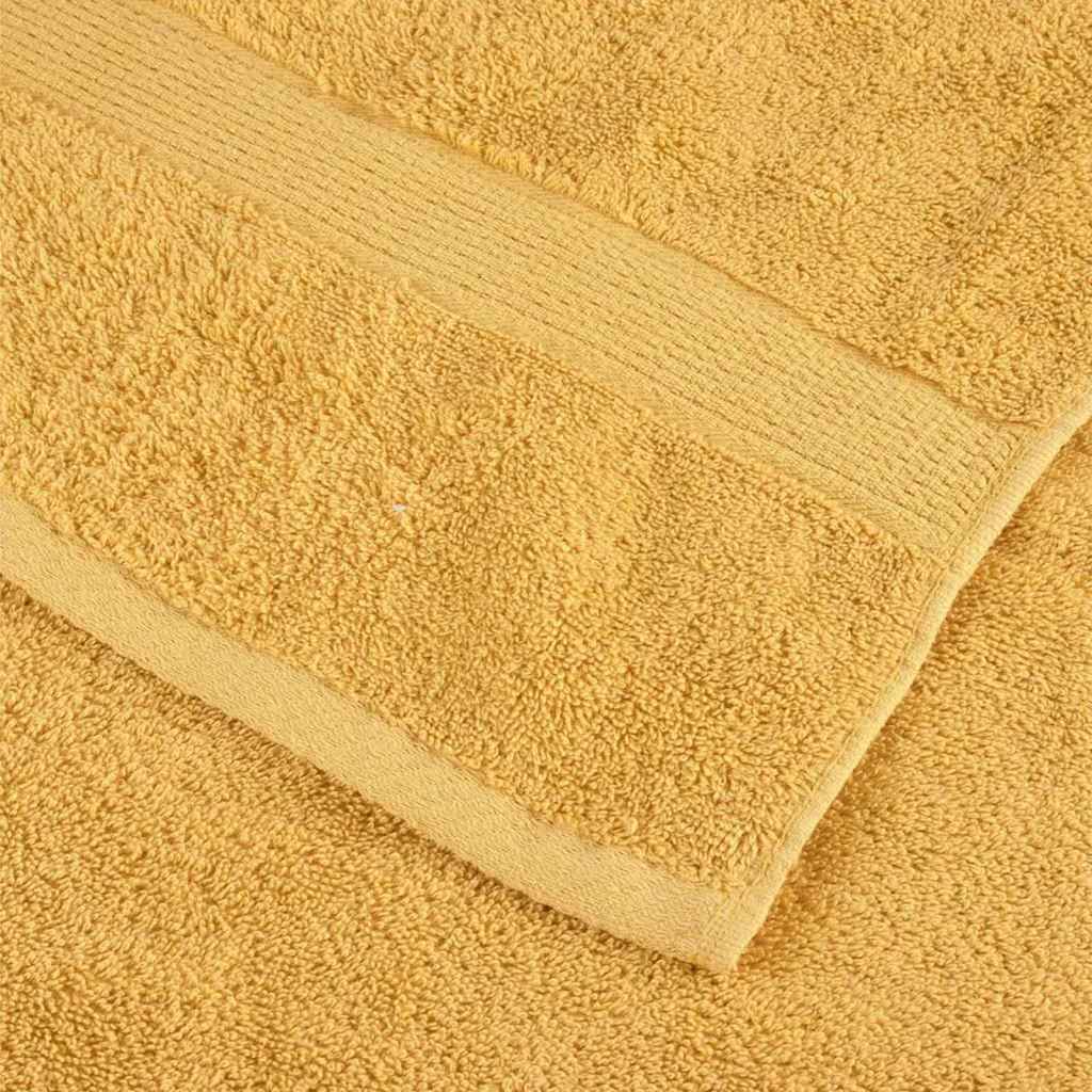 Guest Towel 10 pcs Gold 15 x 21 cm Cotton