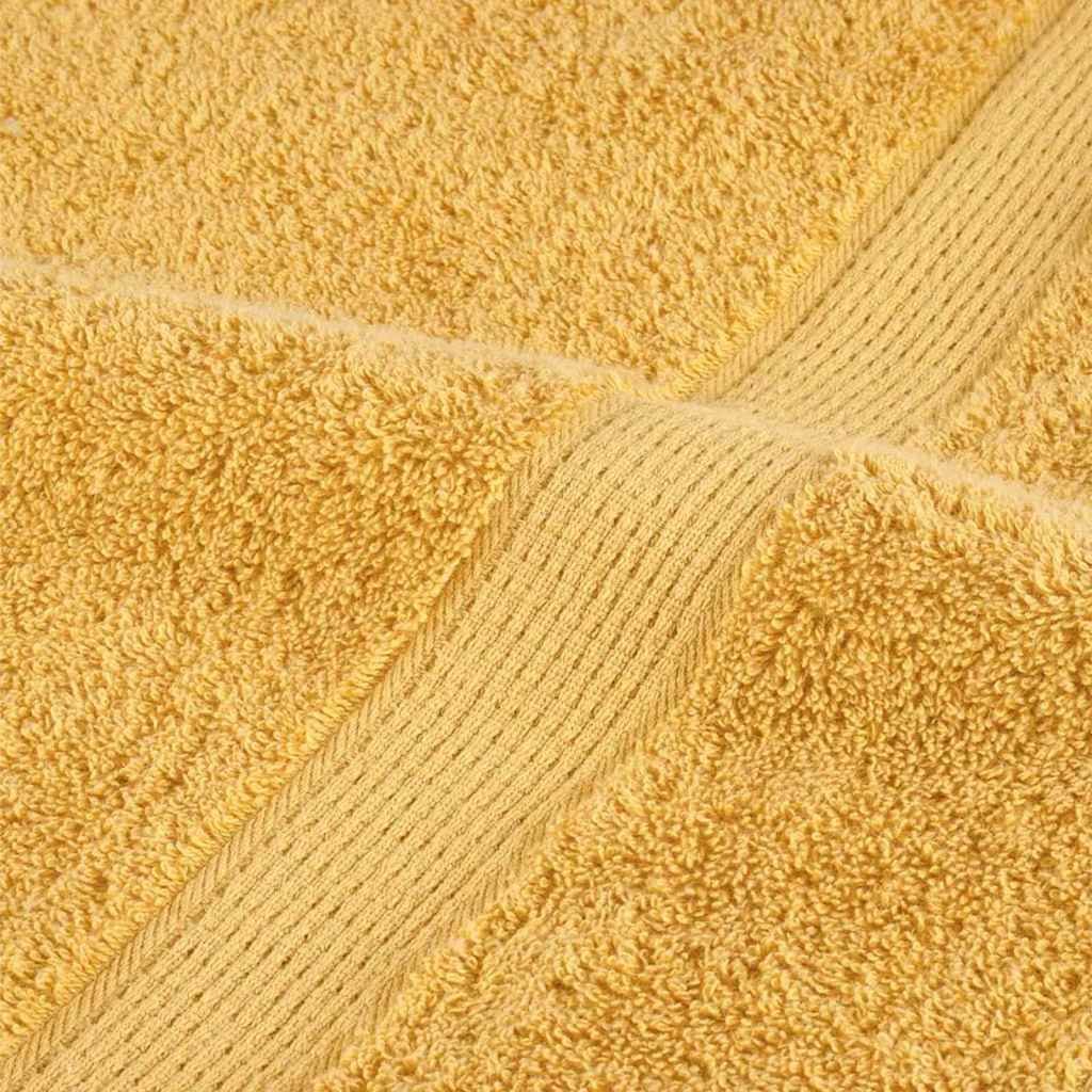 Guest Towel 10 pcs Gold 15 x 21 cm Cotton